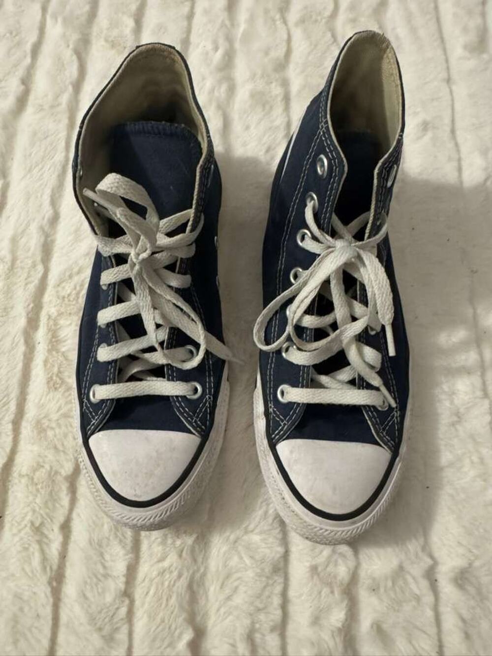 Converse Chuck Taylor All Star High Top Sneakers Navy Men's Size 8 Pre Owned